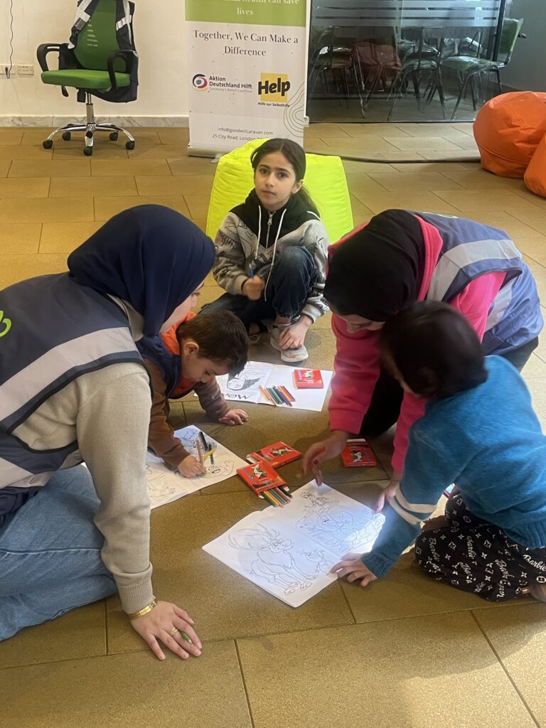 Refugee children at Goodwill Caravan shelter representing a child rescue story of safety and healing.